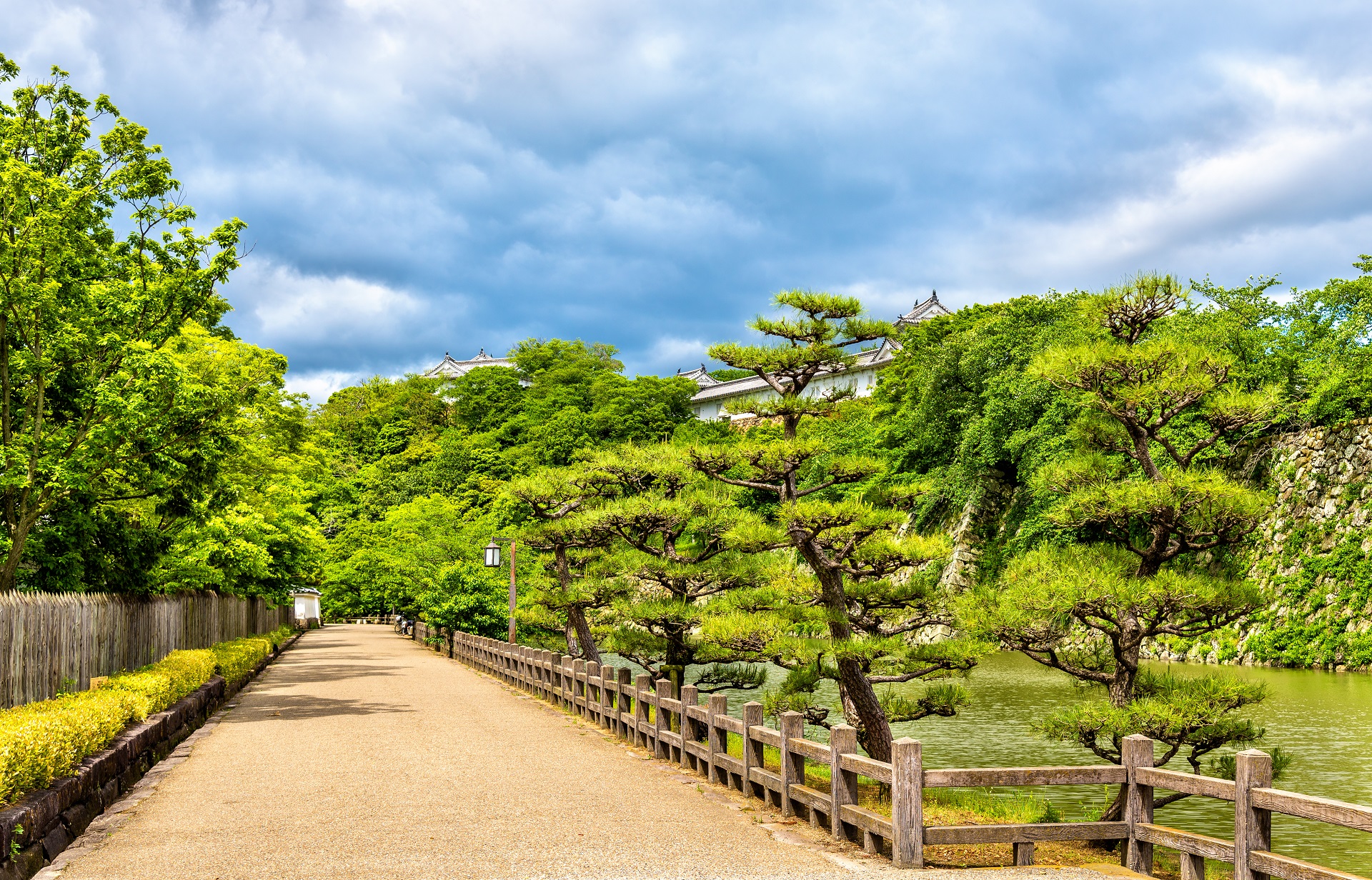 Grounds of Himeji Castle in the Kansai region of Japan